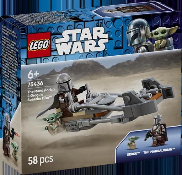 Конструктор LEGO Star Wars TM Швидкісний мотоцикл Мандалорця й Ґроґу 58 Деталей ( 75436 )