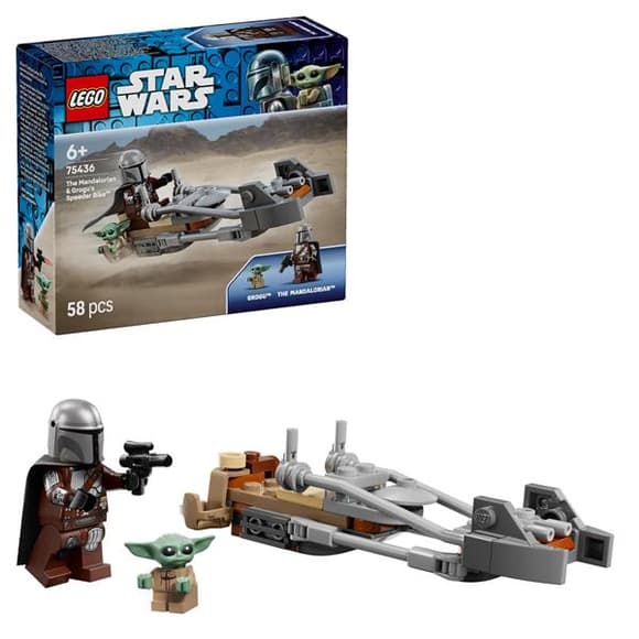Конструктор LEGO Star Wars TM Швидкісний мотоцикл Мандалорця й Ґроґу 58 Деталей ( 75436 )