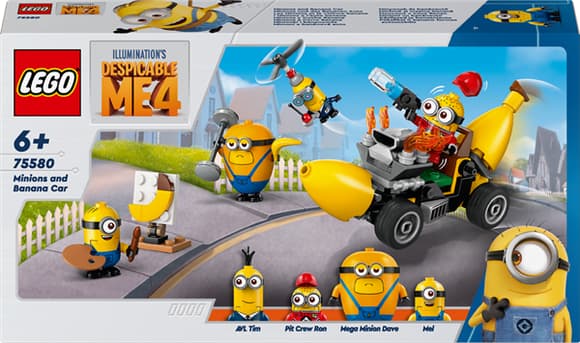 Конструктор LEGO Despicable Me 4 Посіпаки й банановий автомобіль 136 деталей (75580)