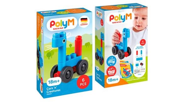Конструктор PolyM Машинки і звірята 6 деталей (760001)