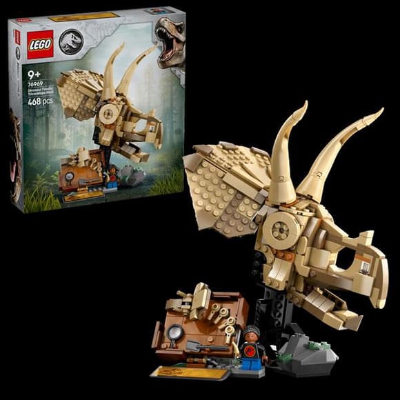 Конструктор LEGO® Jurassic World Окаменелости динозавров: череп трицератопса, 468 деталей (76969)