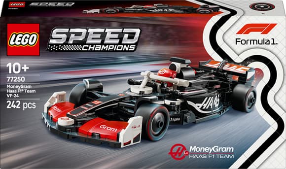 Конструктор LEGO Speed Champions Автомобіль для перегонів MoneyGram Haas F1 Team VF-24, 242 деталі (77250)