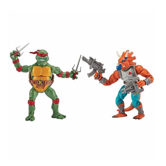 Набір фігурок TMNT Черепашки-ніндзя класичні Рафаель проти Трицератона 15 см (81278)
