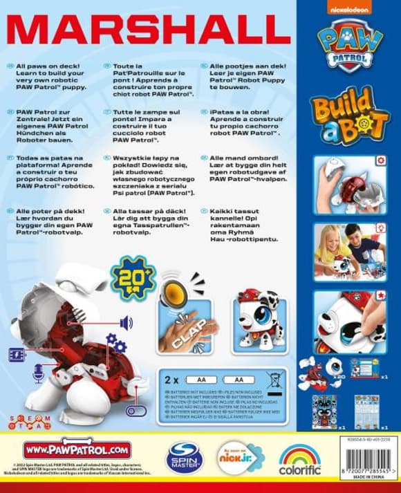 Интерактивная игрушка Build a Bot Paw Patrol Собери Маршалла со звуками на англ. 20 деталей (928554.006)