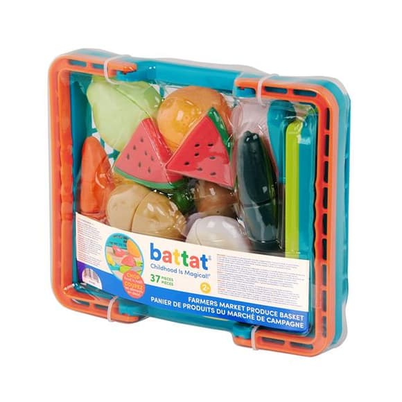 Іграшкові продукти Battat Овочі та фрукти на липучках у кошику (BT4743Z)
