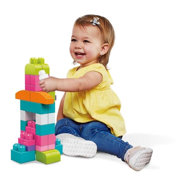 Конструктор Mega Bloks First Builders рожевий у мішку 60 деталей (DCH54)