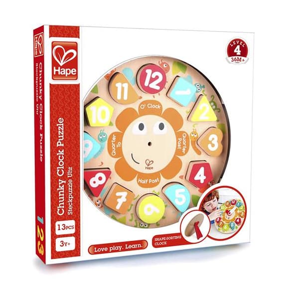 Дерев'яний пазл-сортер Hape Годинник (E1622)