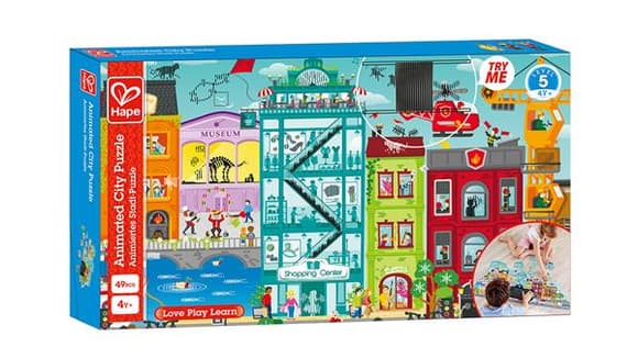 Пазл Hape Міський пейзаж з анімацією 49 ел. (E1629)