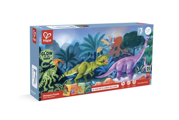 Пазл-панорама Hape Динозаври світяться 150 см, 200 ел. (E1632)