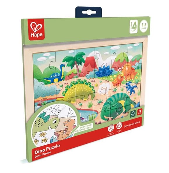 Пазл Hape Динозавры с раскраской (E1641)