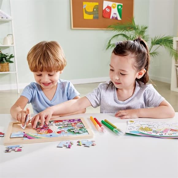 Пазл Hape Единороги с раскраской (E1642)