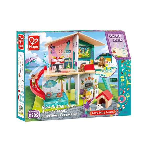 Ігровий набір Hape з гіркою, меблями та звуками (E3411)