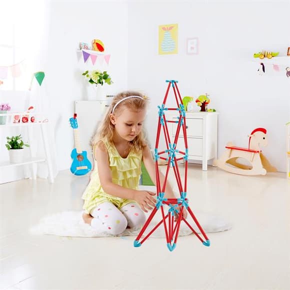 Контурный конструктор Hape Flexistix Необычные фигуры 133 детали бамбуковый (E5565)