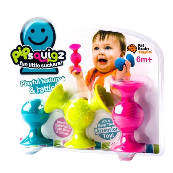 Набор сенсорных погремушек Fat Brain Toys pipSquigz на присосках 3 шт. (FA089-1)
