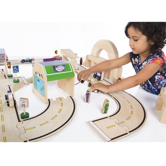 Набор строений Guidecraft Block Play к Дороге из дерева, 6 шт. (G6716)