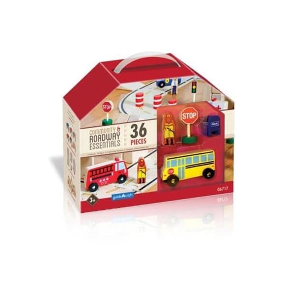 Набор фигурок и машин Guidecraft Block Play к Дороге из дерева, 36 деталей (G6717)