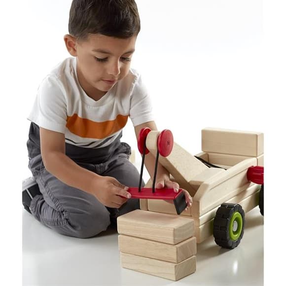 Велика машинка Guidecraft Block Science Trucks Евакуатор дерев'яний 37 см (G7532)