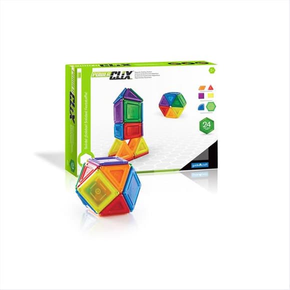 Магнітний конструктор Guidecraft PowerClix Solids, 24 деталі (G9420)