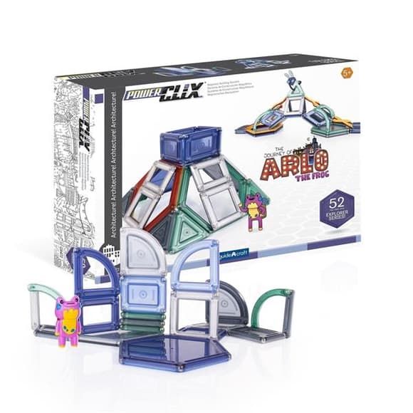 Магнітний конструктор Guidecraft PowerClix Explorer Архітектура, 52 деталі (G9472)
