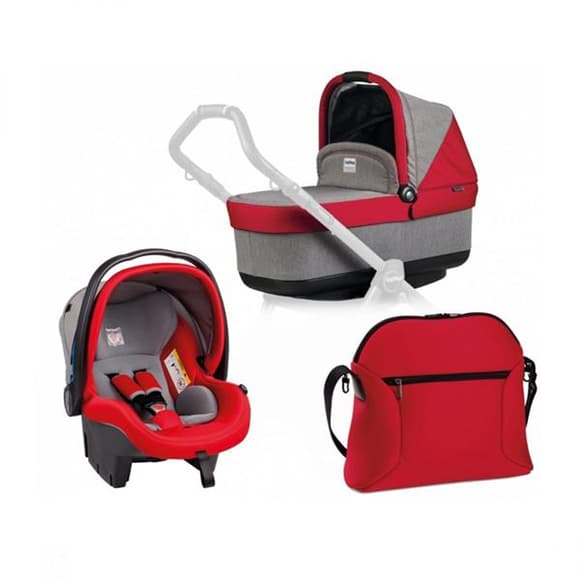 Набір Peg-Perego Pop-Up люлька Navetta Pop-Up, автокрісло Primo Viaggio SL, сумка Borsa червоний з сірим (IPMS010062MF53DX79)