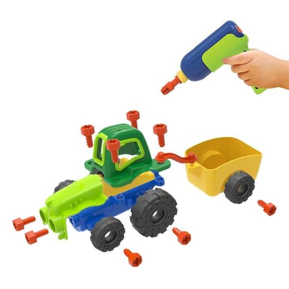 Конструктор Edu-Toys Трактор з шуруповертом 29 деталей (JS030)