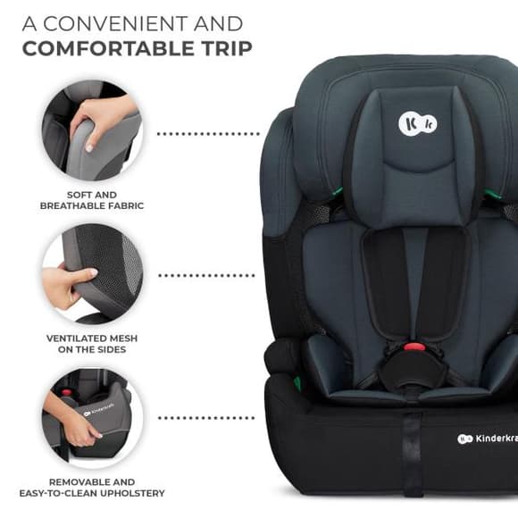 Автокресло Kinderkraft Comfort Up i-Size черно-серый (KCCOUP02BLK0000)