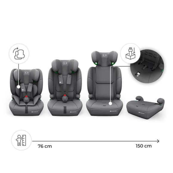 Авток рісло Kinderkraft Comfort Up 2 Plus i-Size сірий (KCCOUP02GRYPL00)