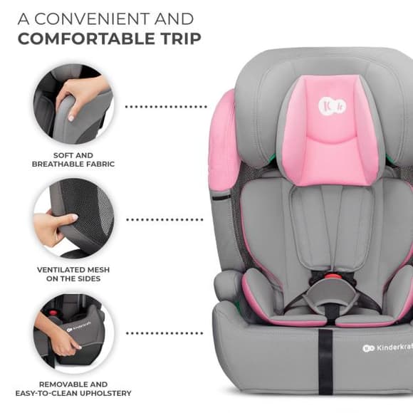Автокресло Kinderkraft Comfort Up i-Size серо- розовый (KCCOUP02PNK0000)