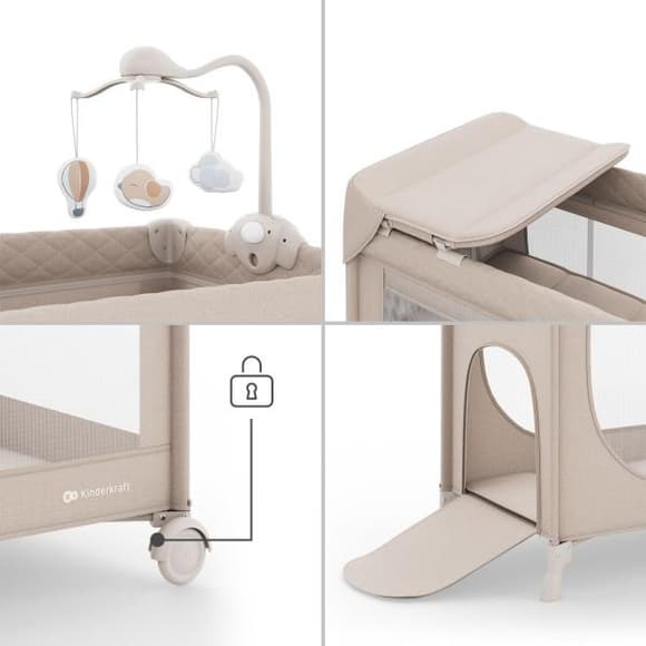 Коляска-манеж з пеленатором Kinderkraft Leody Up Beige (KCLEODUPBEG00AC)