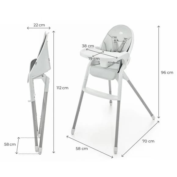 Стульчик для кормления Kinderkraft Dinnly серый (KHDINN00LGR0000)