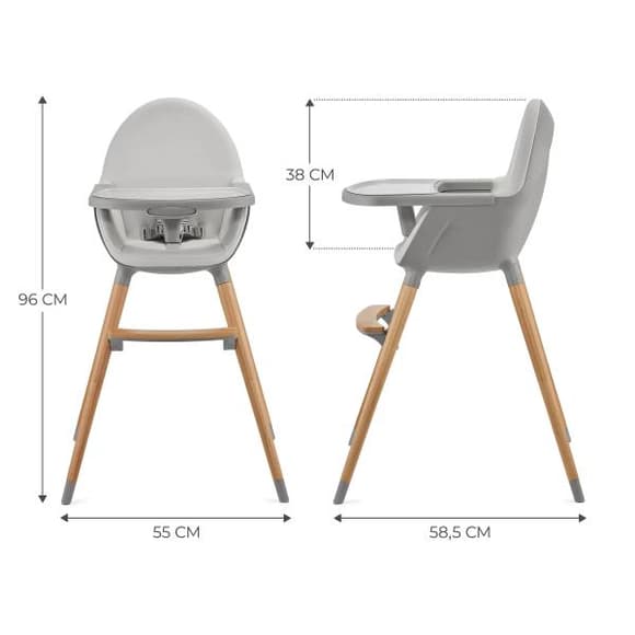 Стульчик для кормления 2 в 1 Kinderkraft Fini 2 серый (KHFINI02GRY0000)