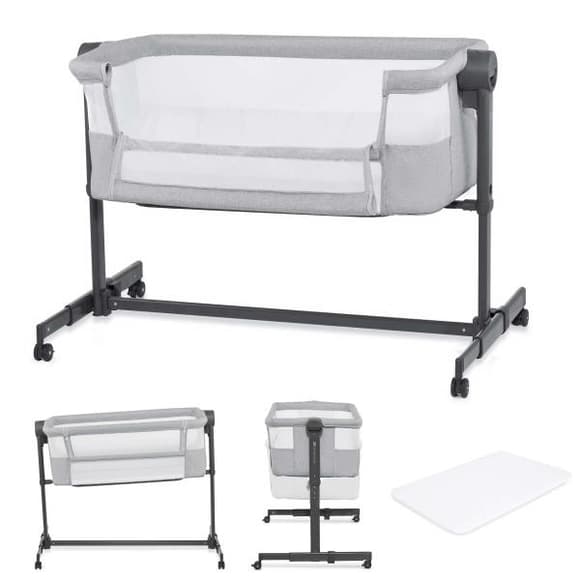 Приставне ліжечко-колиска Kinderkraft Nestee Up 2 Light Grey (KLNEE002LGR0000)