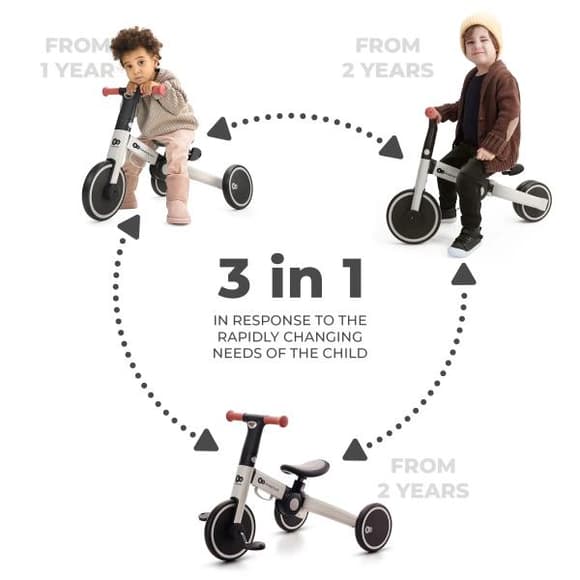 Трехколесный велосипед Kinderkraft 4TRIKE 3 в 1 серый, красный (KR4TRI22GRY0000)