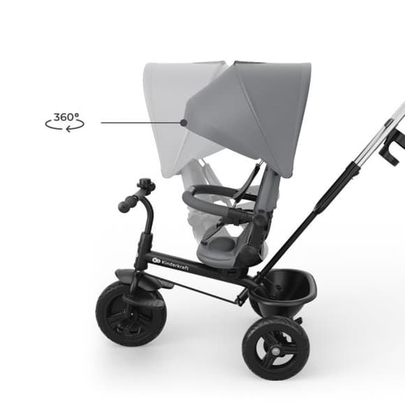 Триколісний велосипед Kinderkraft Aston 2 Plus Grey (KRASTO02GRYPL00)