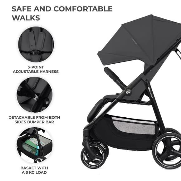 Прогулянкова коляска Kinderkraft Trig 3 Granite Grey (KSTRIG03GRY0000)