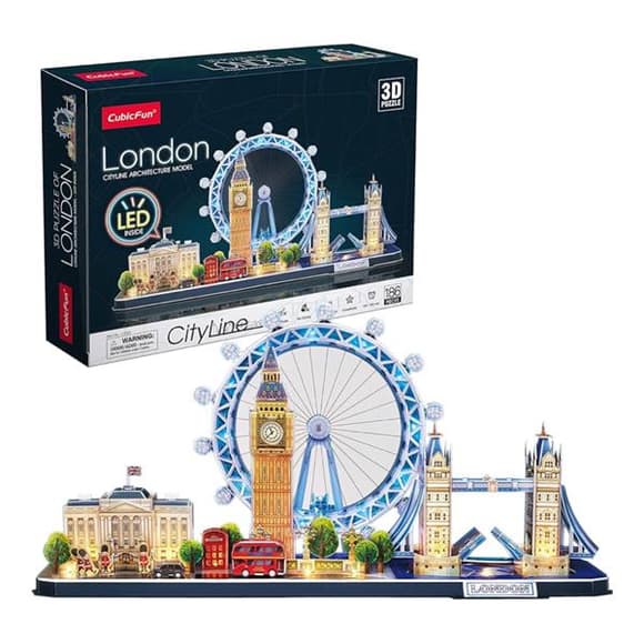 3D пазл CubicFun City Line з LED-підсві ткою Лондон (L532h)