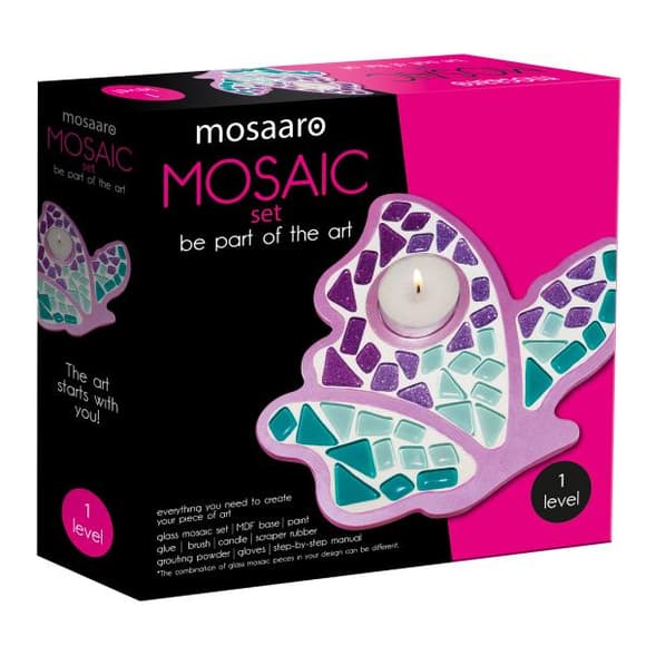 Набір для скляної мозаїки Mosaaro Підсвічник Метелик (MA1004)