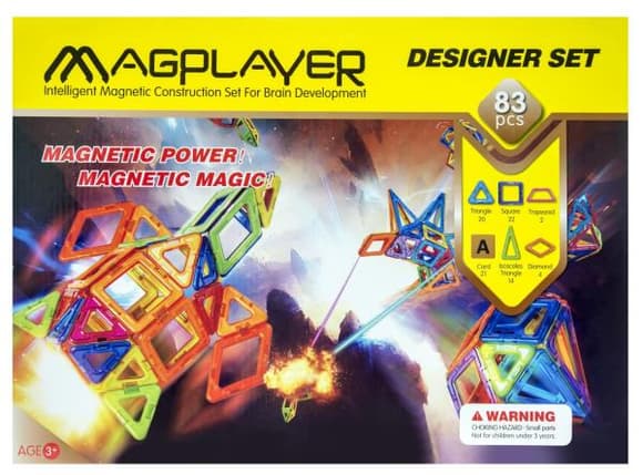 Магнітний конструктор MagPlayer 83 деталі (MPA-83)