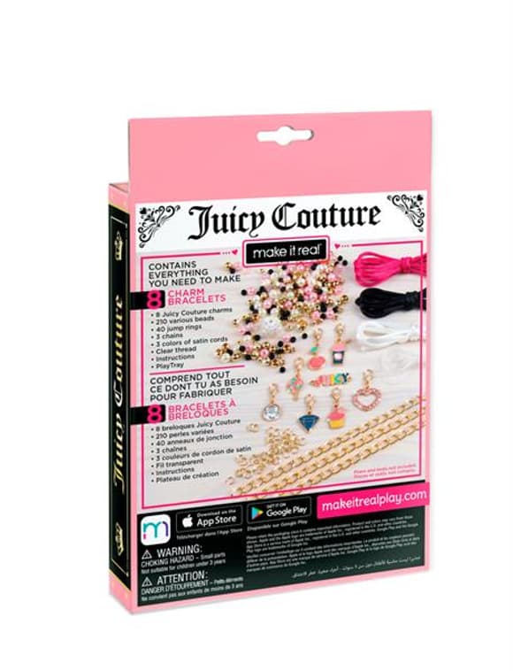 Набір для створення шарм-браслетів Make it Real Juicy Couture Рожевий зорепад 266 ел. (MR4432)