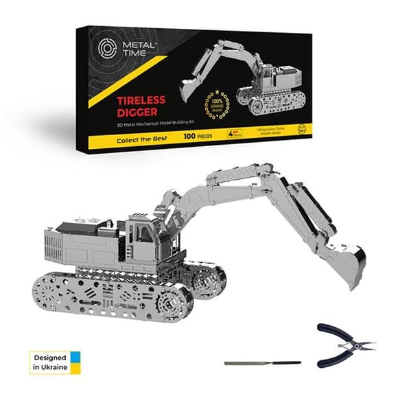 Колекційна модель-конструктор Metal Time Tireless Digger Екскаватор механічний (MT043)