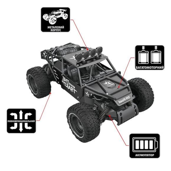 Машинка на радиоуправлении Sulong Toys Off-Road Crawler Race матовый черный 1:14 (SL-309RHMBl)