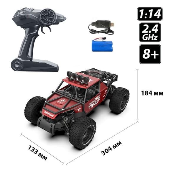 Машинка на радиоуправлении Sulong Toys Off-Road Crawler Race матовый красный 1:14 (SL-309RHMR)
