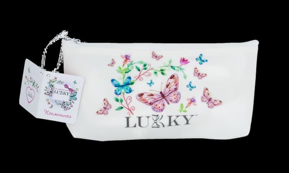 Косметичка на молнии, матовая белая, 20×10 см, марки «Lukky»