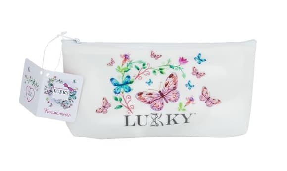 Косметичка на молнии, матовая белая, 20×10 см, марки «Lukky»