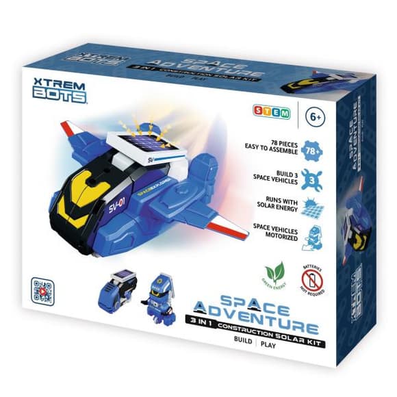 Конструктор Xtrem Bots Космічні пригоди 3 в 1 з сонячною панеллю STEM (XT1803088)