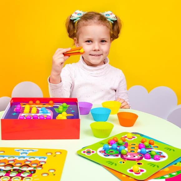 Мозаїка дерев'яна Vladi Toys Доповни картинку кульками (ZB2002-08)